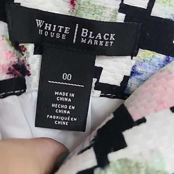 White House Black Market Houndstooth Mixed Print Pencil Skirt Twill Office Wear - Picture 6 of 10